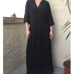 Massimo Dutti black chiffon Maxi Dress